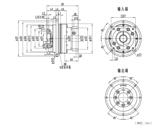 <b>ND090系列精密行星减速器型号及尺寸图(下)</b>
